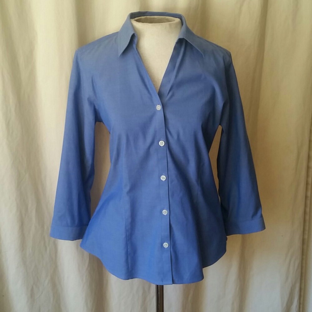 Eddie Bauer stretch wrinkle resistant S blue shirt